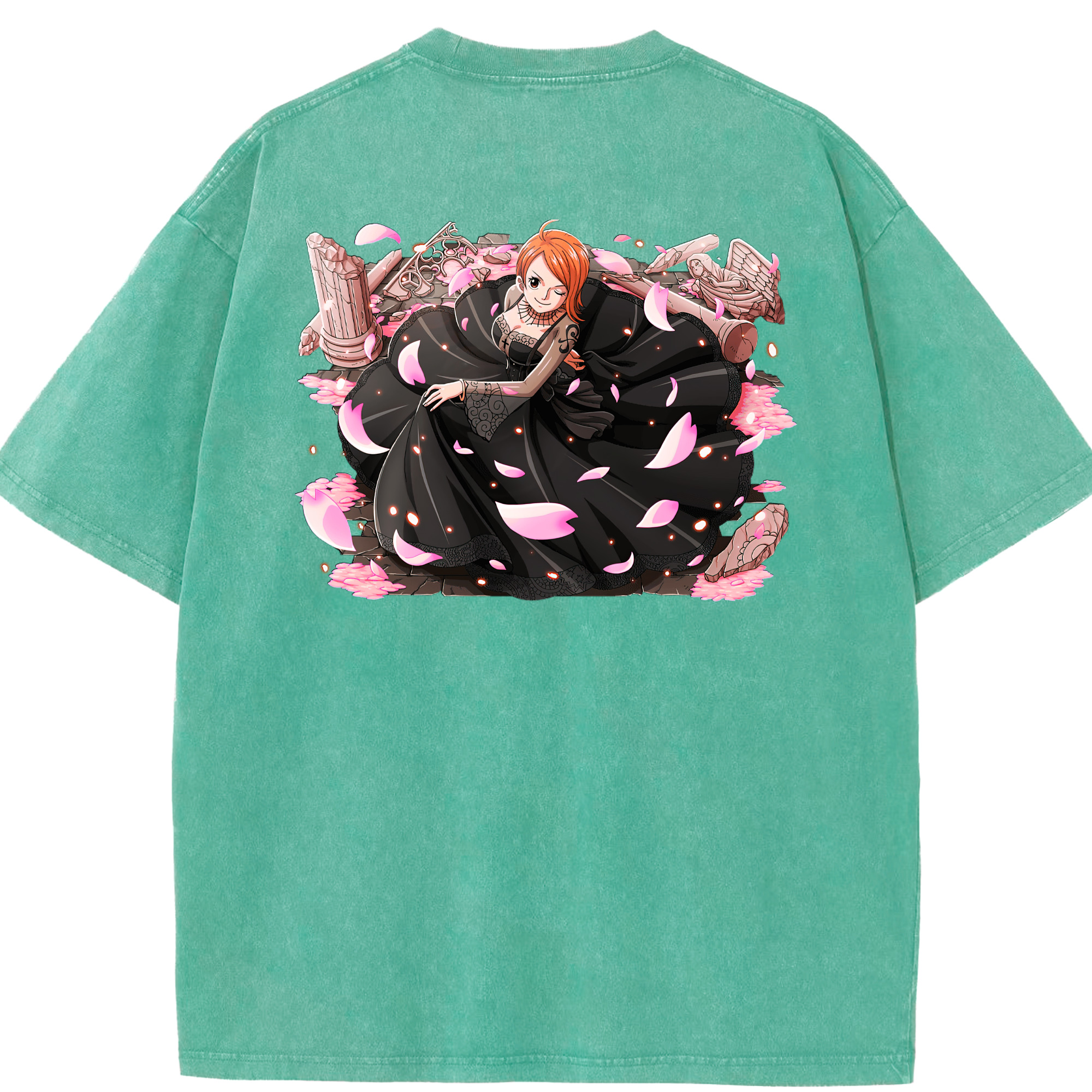 ワンピース ナミ ONE PIECE Nami 綿100% ヴィンテージ風 半袖Tシャツ（背面プリント）
